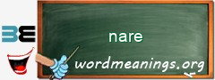 WordMeaning blackboard for nare